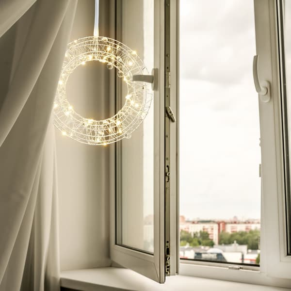 LED-kranslys, 25 cm – varm hvid, indendørs brug