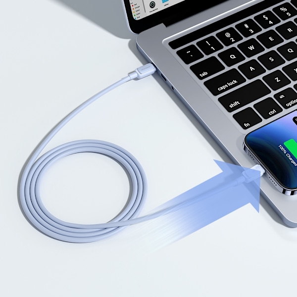 Kabel för iPhone USB-C - Lightning 20W 1,2m blå