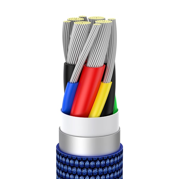 Kabel för snabbladdning och dataöverföring USB-C USB-C 100W 1,2m blå