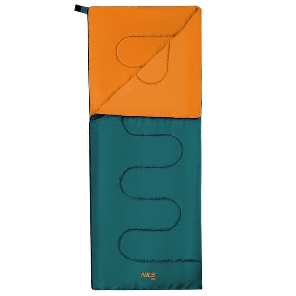 Sovepose, grøn-orange, let, kompakt