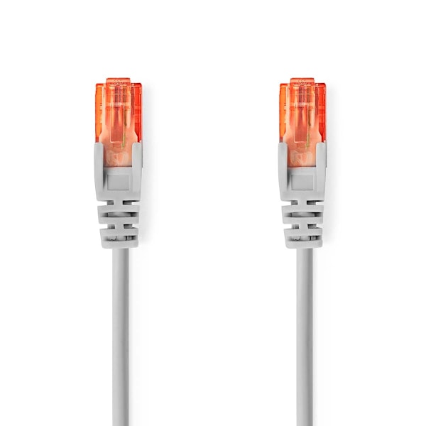 CAT6 verkkokaapeli | RJ45 Uros | RJ45 Uros | U/UTP | 1,00 m | Pyöreä | PVC | Harmaa | Label