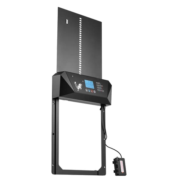 Automatisk hönshusdörr – DC eller batteri, LCD-timer