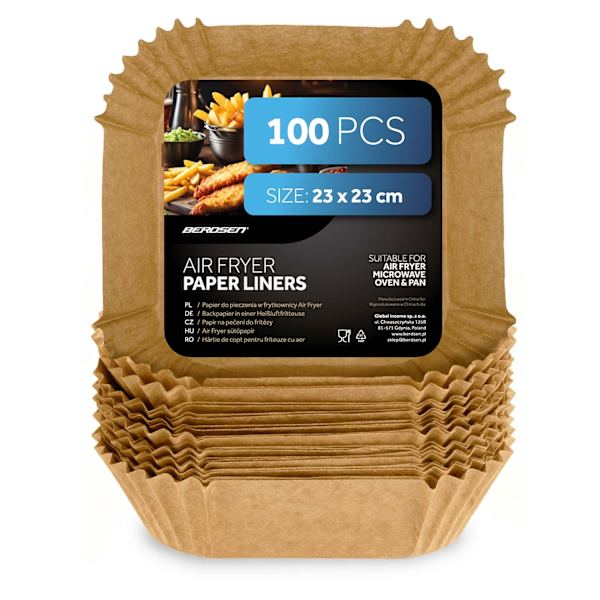 Bagepapirforme til airfryer, 23 cm, 100 stk.