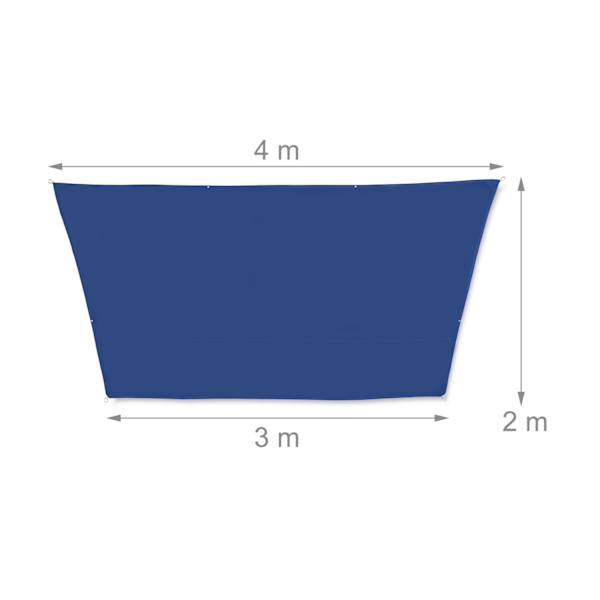 Solsejl trapezformet mørkeblå