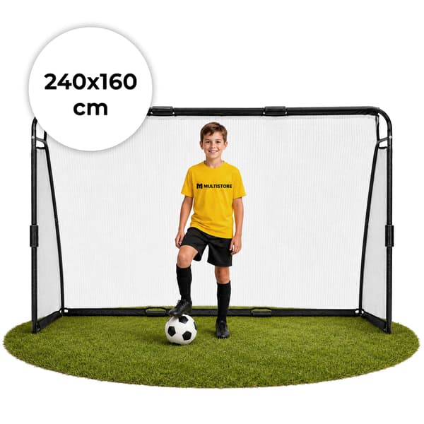 Fodboldmål med net, 240x160 cm, stålramme