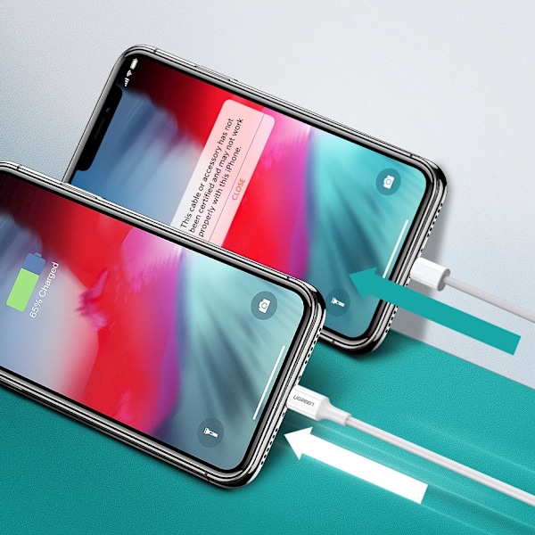 Kabel för iPhone MFi USB-C - Lightning 20W 3A 1m vit