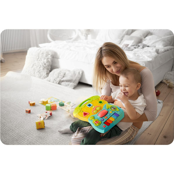 Ricokidsin turkoosi 2-in-1 Opi-kävele-vaunu musiikilla RK-744