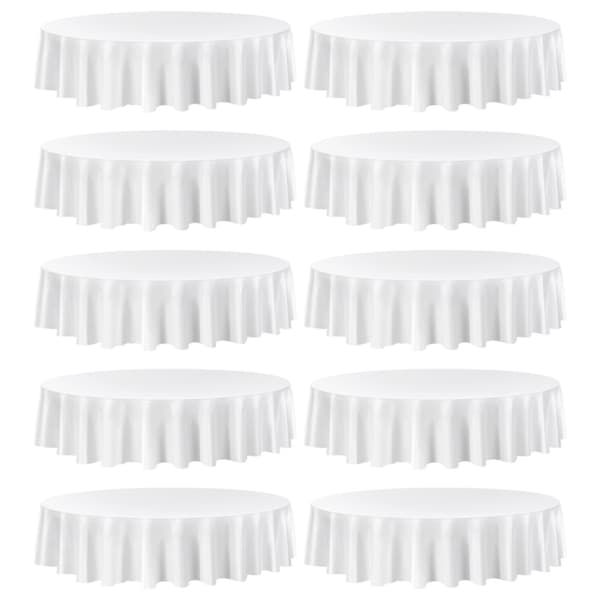 Runda dukar, 10-pack 90-tums polyester, tvättbara