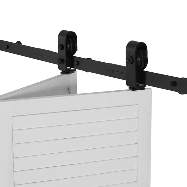 Vikbar ladugårdsdörrsskena, 91 cm toppmonterad