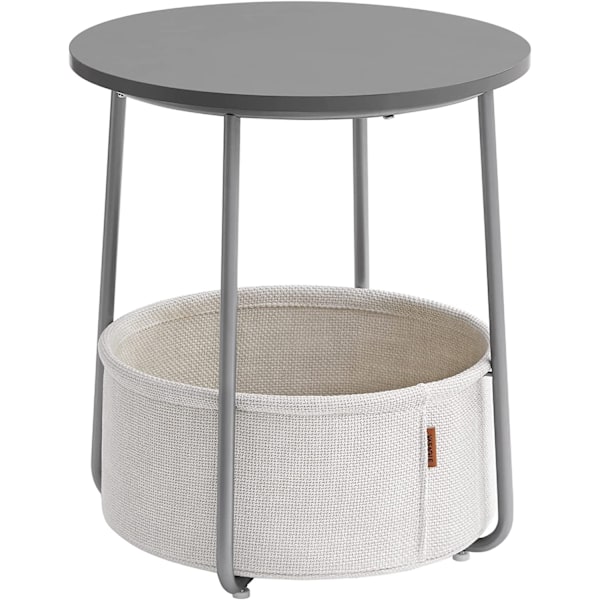Hurtig montering rundt sidebord med opbevaringskurv