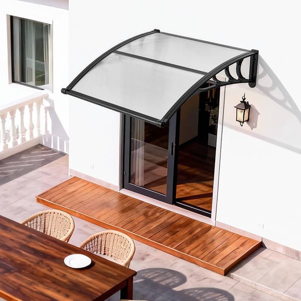 Markise til dør, klar polycarbonat, 91 x 101 cm
