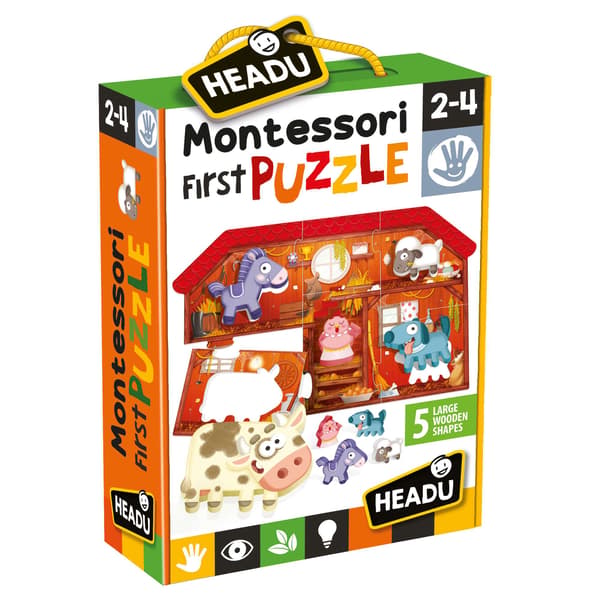 Montessori Bondgårdspussel för Småbarn – 5 Trädjur