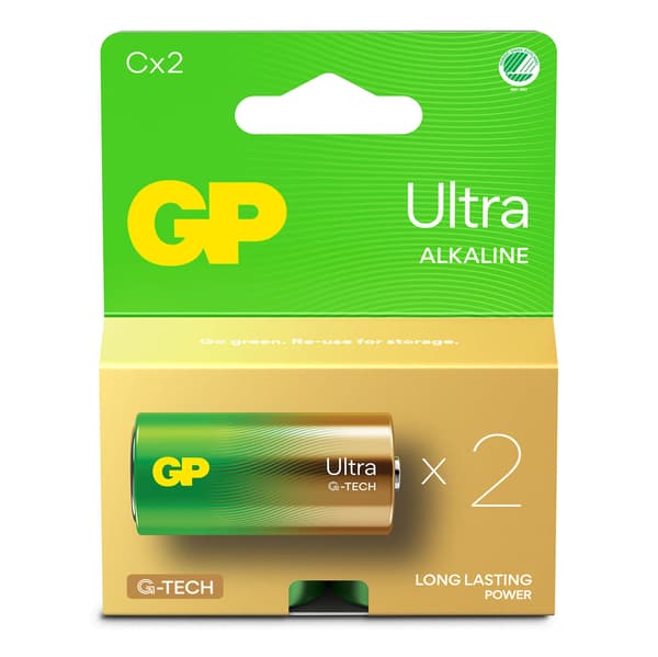 GP Ultra Alkaline Battery C LR14 2 kpl