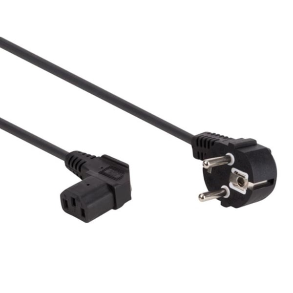 Netledning Sort Cee 7/7 90° + C13 90° L=2,5 M H05Vv-F 3G1,0 Mm²
