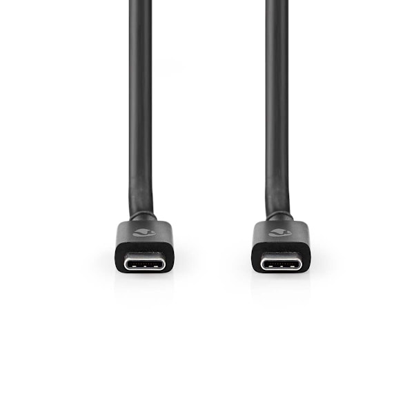 USB-kabel | USB 4.0 Gen 3x2 | USB-C™ Hane | USB-C™ Hane | 240 W | 8K@60Hz | 40 Gbps | Nickelplaterad | 1.00 m | Rund | PVC | Svart | Label