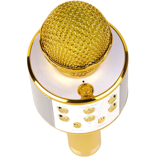 Bluetooth Karaoke Mikrofon med inbyggd högtalare. Guld