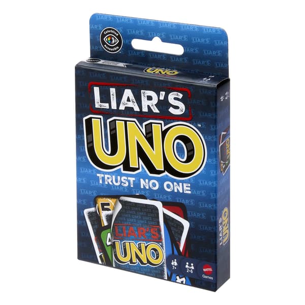 Liar's UNO -korttipeli, 112 korttia, ikä 7+, 2–10 pelaajaa