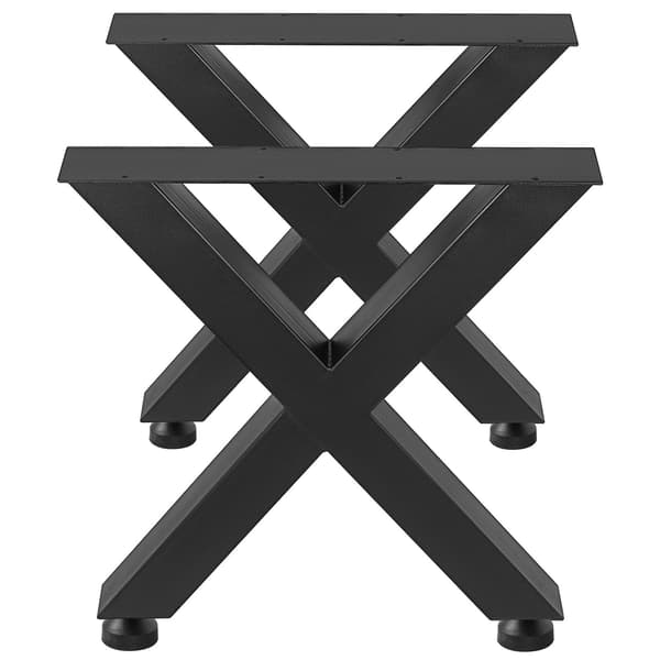 Bordsben i metall, 2-pack med X-ram i stål, 72 x 60 cm