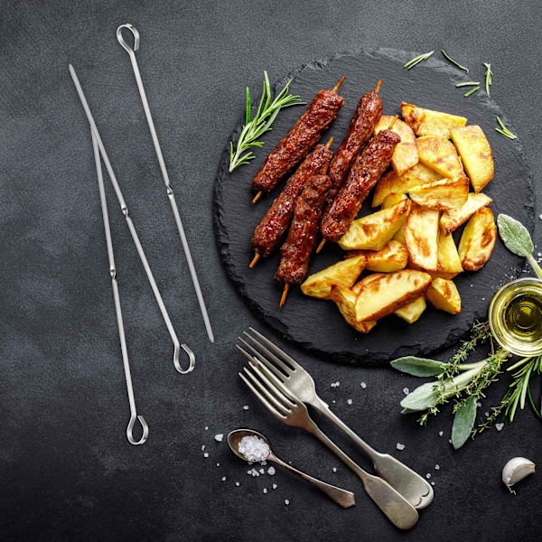 Grillspyd i rustfrit stål i sæt med 20 stk