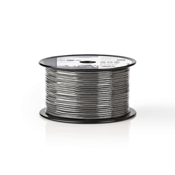 mikrofonkabel | 2x 0.12 mm² | Koppar | 100.0 m | Rund | PVC | Mörkgrå | Rulle
