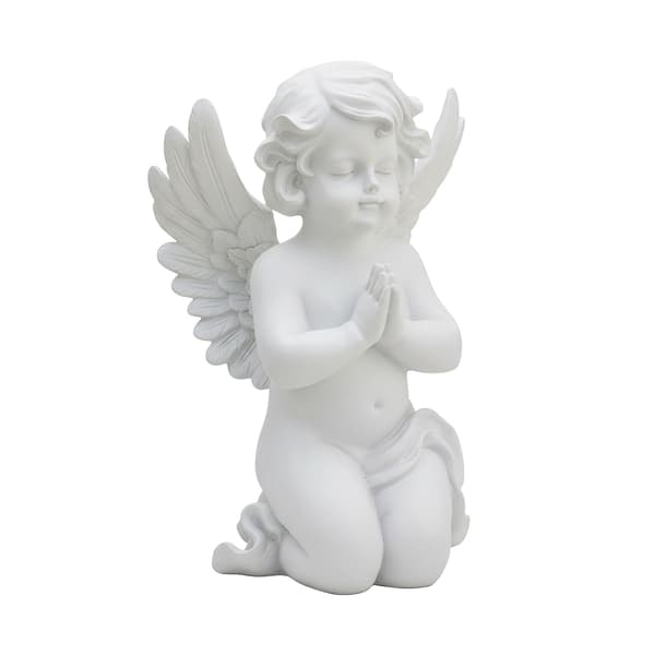 Bedende engelstatue til kirkegård eller have