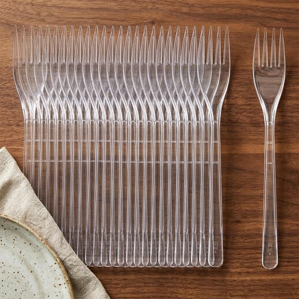Återanvändbara plastgafflar, 17,5 cm, set om 25