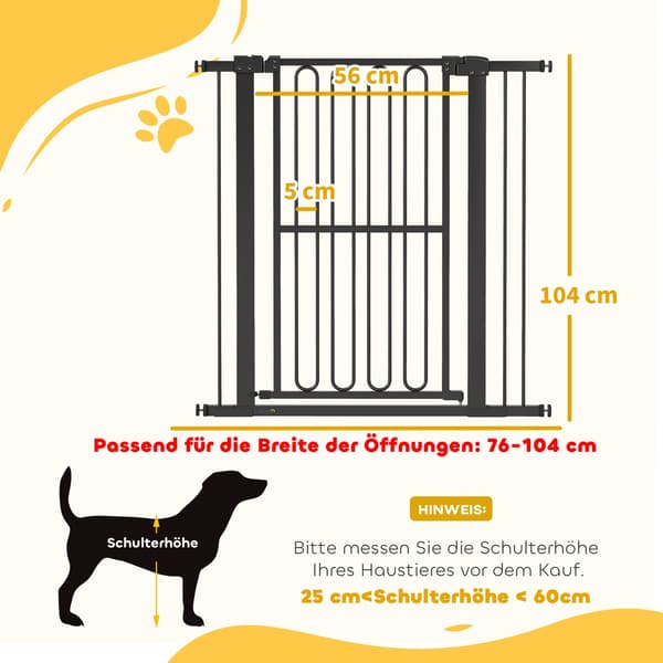 Hundgrind, 76-104 cm trappgrind utan borrning