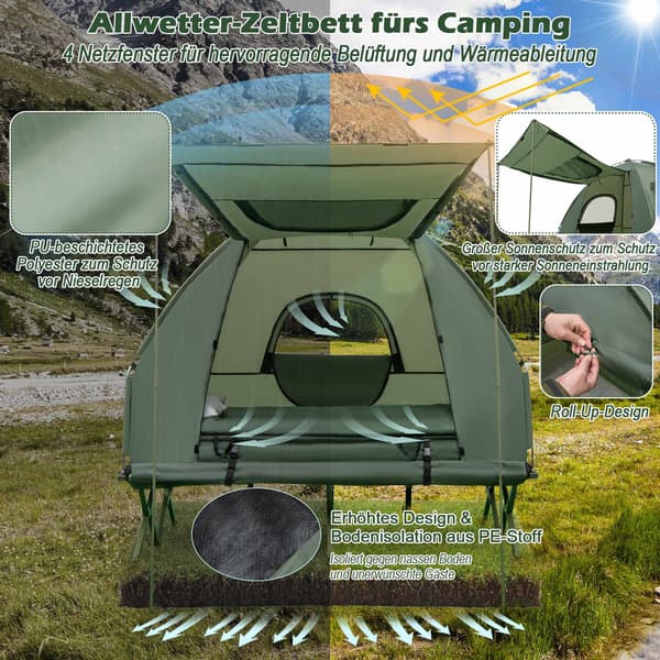 2-personers campingtelt med luftmadras