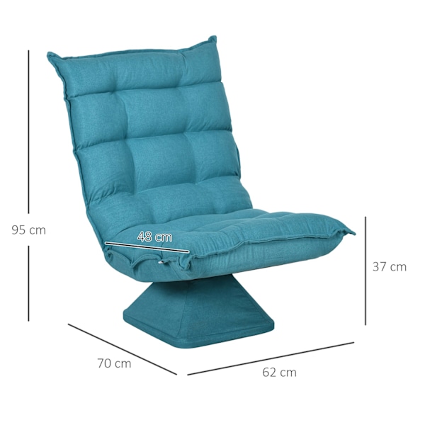 Gulvstol Justerbar Gulvsofa Drejelig Meditationsstol Relax Stol Lazy Sofa Dagligstue Kontor Blå