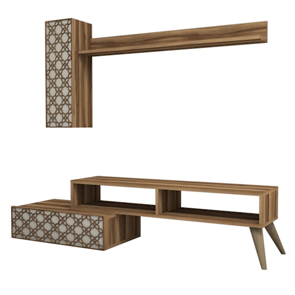 TV Unit Planet - Valnød, Creme