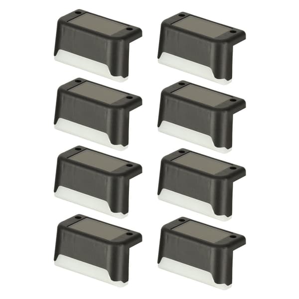 Utomhussolar LED-trappljus, Skymningssensor, 8-pack