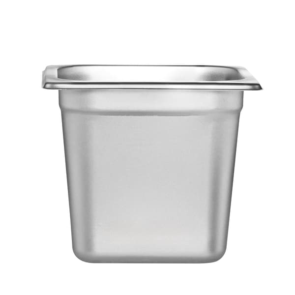 Dampbordspander, 6-pak, størrelse 1/6, 15 cm dyb, rustfrit stål