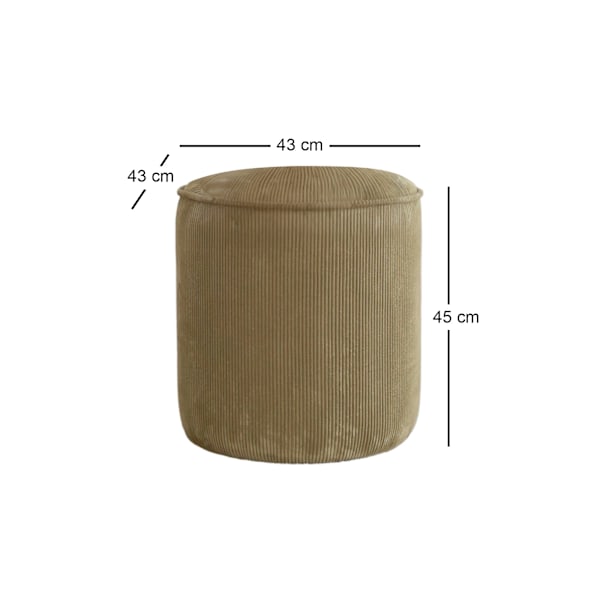 Puf Teddy Fitilli - Khaki