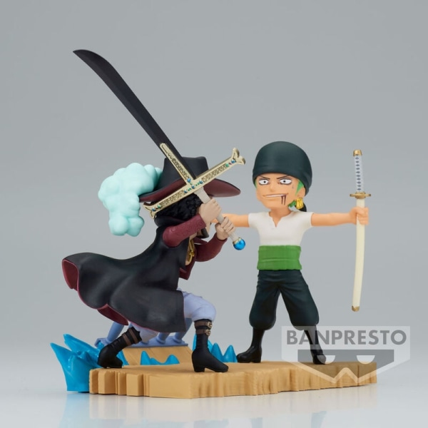 One Piece Log Stories Roronoa Zoro VS Dracule Mihawk hahmo 7cm