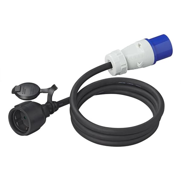 Adapterkabel 150cm 3x2,5mm² fra CEE-stik til Schuko-stik