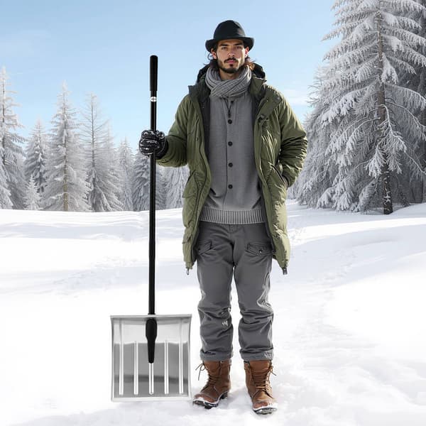 Snöskyffel, 16-tums aluminiumblad, avtagbart handtag