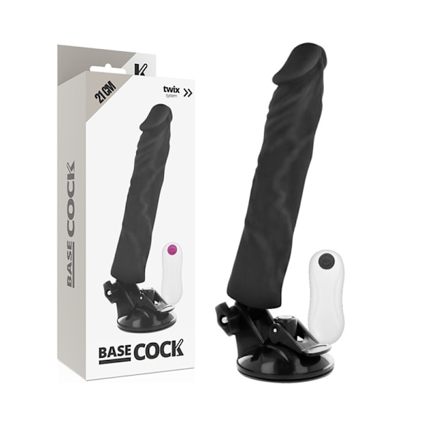 Basecock - Realistic Vibrator Remote Control Musta 21 cm -O- 4 cm
