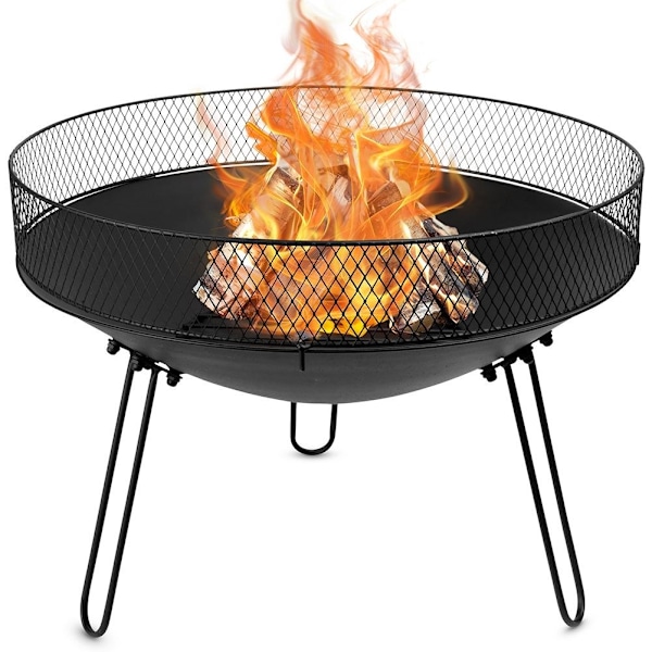 Metallisk pejs 60 cm: Sikker bålplads til have/terrasse