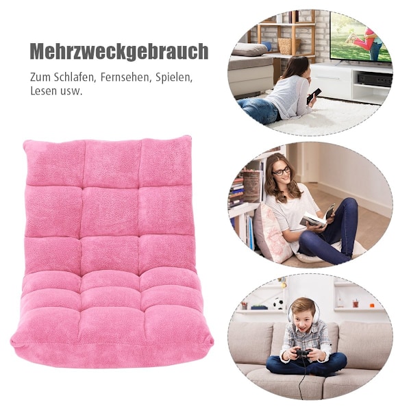 Lattiatuoli Taitettava Lazy Sohva Lazy Tatami Lattiatyyny musta/harmaa/kahvinpunainen