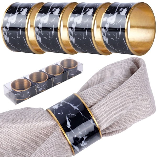 Servettringar i metall 4,5 cm 4 st.