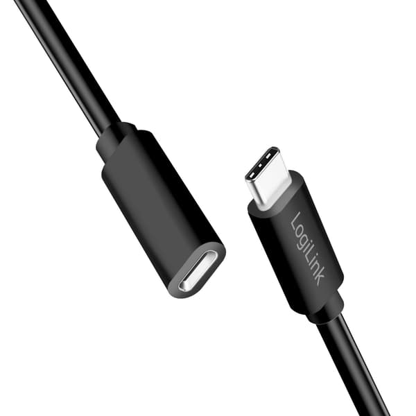 USB-C förlängningskabel, 60W, 3m, svart