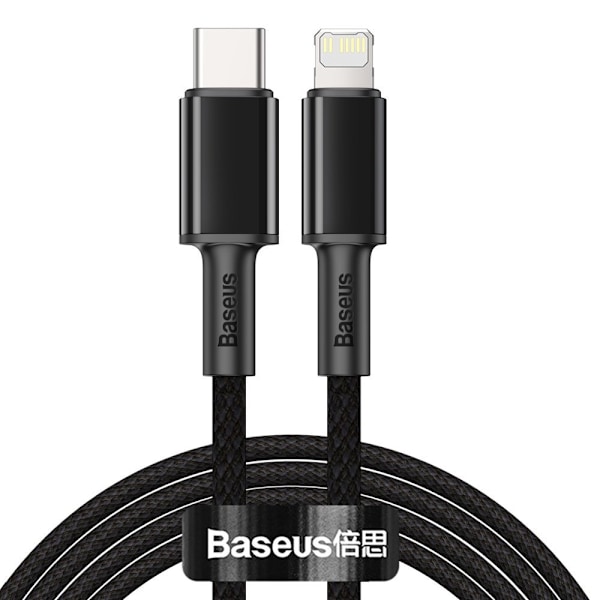 Kaapeli iPhonelle USB-C - Salamannopea lataus 20W 2m - musta