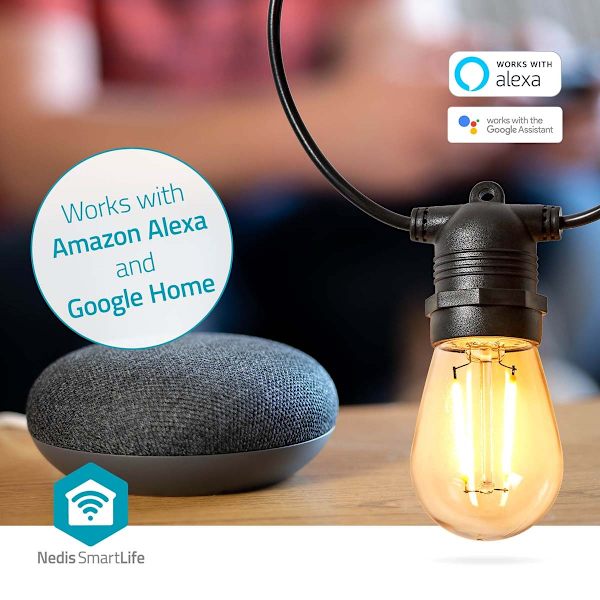SmartLife Julbelysning | Festljus | Wi-Fi | Varm Vit | 10 LED's | 9.00 m | Android™ / IOS | Glödlampediameter: 45 mm