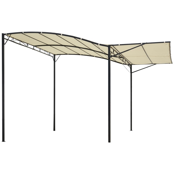 Gazebo Have Gazebo Markise Solmarkise Med Sammenfoldelig Sideskærm Uv-Beskyttelse Stål + Polyester Cremehvid + Sort 3 X 2,5 M