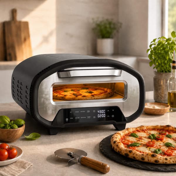 12-tommer elektrisk pizzaovn, 8 programmer, 430C, keramisk sten