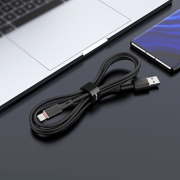 USB-kaapeli - USB-C 3A 1,2 m musta