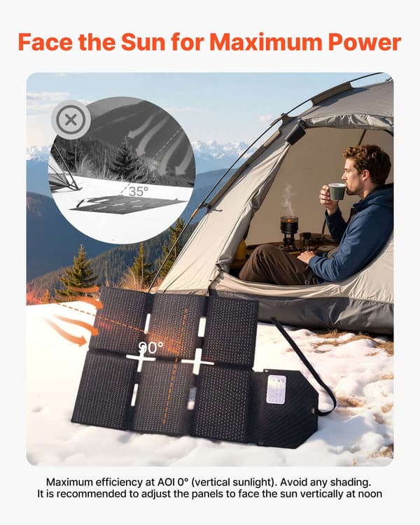 60W hopfällbar solpanelsladdare, MC4, USB-C, DC