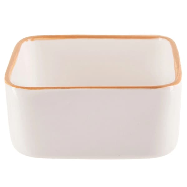 Keramisk firkantet ramekin, hvid, 90 ml, ovnfast