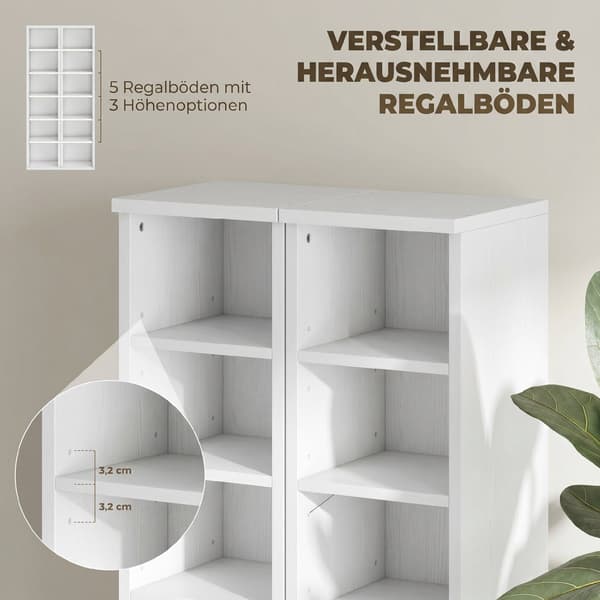 CD-opbevaringstårne, sæt med 2, rummer 204 cd'er, hvide