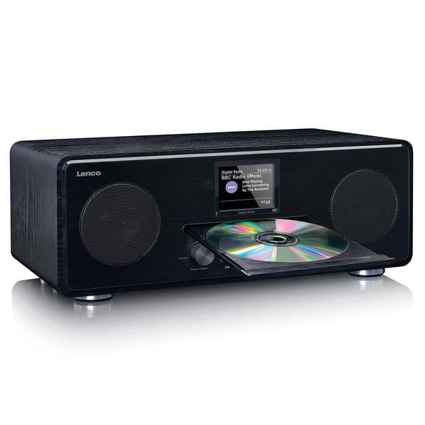 DAB+ FM-radio med CD MP3-afspiller Bluetooth Sort
